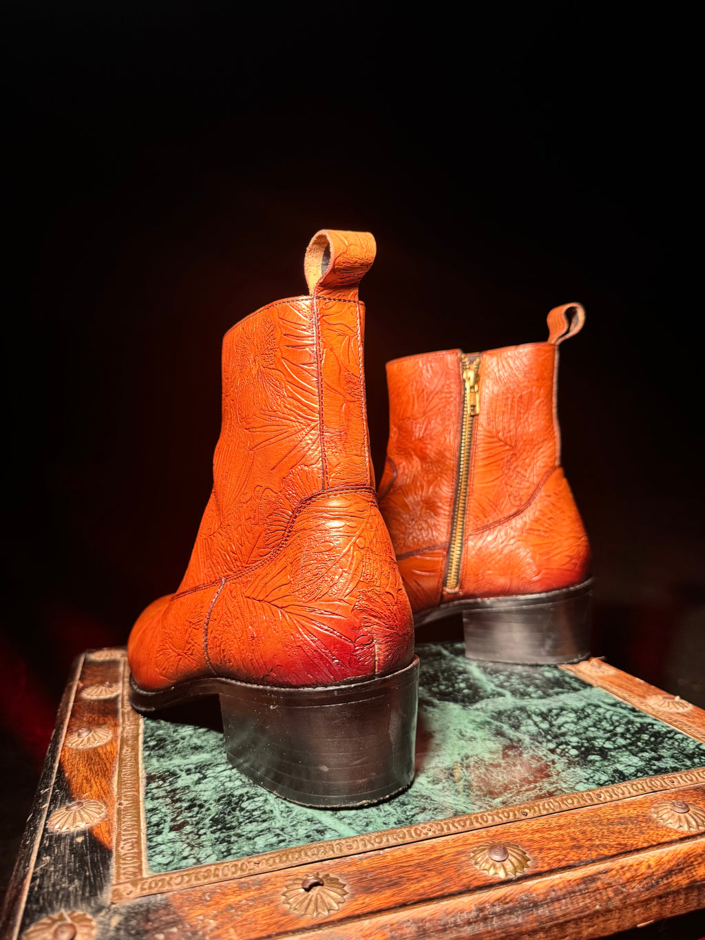 BRONZE CARVED BOOTS