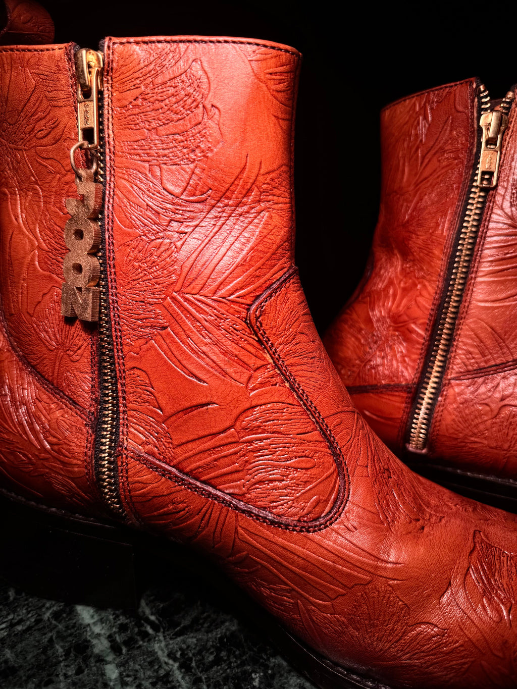 BRONZE CARVED BOOTS