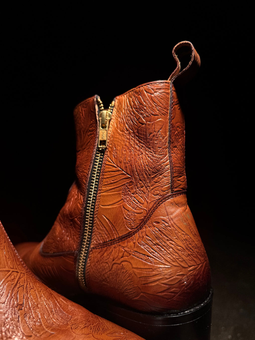 BRONZE CARVED BOOTS